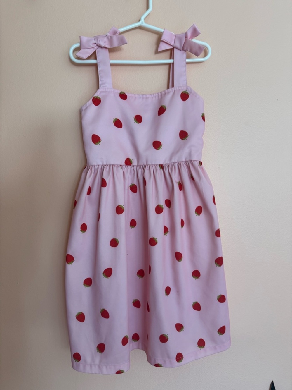 Girls Pink Strawberry Print Sundress girls size 6